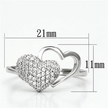Load image into Gallery viewer, TS130 - Rhodium 925 Sterling Silver Ring with AAA Grade CZ  in Clear