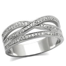 Load image into Gallery viewer, TS131 - Rhodium 925 Sterling Silver Ring with AAA Grade CZ  in Clear