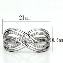 Load image into Gallery viewer, TS132 - Rhodium 925 Sterling Silver Ring with AAA Grade CZ  in Clear