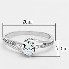 Load image into Gallery viewer, TS141 - Rhodium 925 Sterling Silver Ring with AAA Grade CZ  in Clear