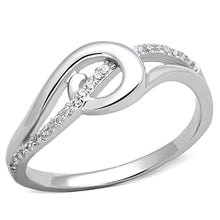 Load image into Gallery viewer, TS142 - Rhodium 925 Sterling Silver Ring with AAA Grade CZ  in Clear