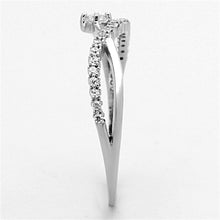 Load image into Gallery viewer, TS144 - Rhodium 925 Sterling Silver Ring with AAA Grade CZ  in Clear