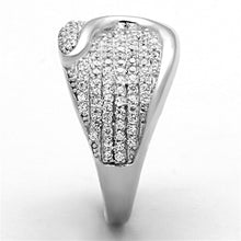 Load image into Gallery viewer, TS148 - Rhodium 925 Sterling Silver Ring with AAA Grade CZ  in Clear