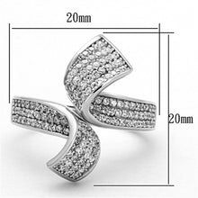 Load image into Gallery viewer, TS150 - Rhodium 925 Sterling Silver Ring with AAA Grade CZ  in Clear