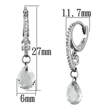 Load image into Gallery viewer, TS159 - Rhodium 925 Sterling Silver Earrings with AAA Grade CZ  in Clear