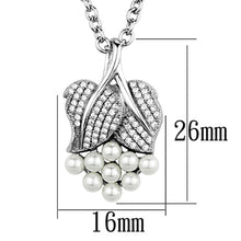 Load image into Gallery viewer, TS165 - Rhodium 925 Sterling Silver Chain Pendant with Synthetic Pearl in White