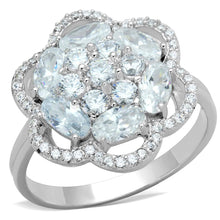 Load image into Gallery viewer, TS180 - Rhodium 925 Sterling Silver Ring with AAA Grade CZ  in Clear