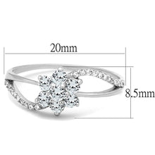 Load image into Gallery viewer, TS182 - Rhodium 925 Sterling Silver Ring with AAA Grade CZ  in Clear