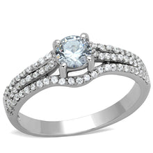 Load image into Gallery viewer, TS188 - Rhodium 925 Sterling Silver Ring with AAA Grade CZ  in Clear