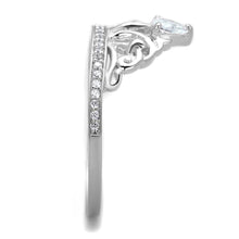 Load image into Gallery viewer, TS191 - Rhodium 925 Sterling Silver Ring with AAA Grade CZ  in Clear