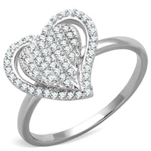 Load image into Gallery viewer, TS192 - Rhodium 925 Sterling Silver Ring with AAA Grade CZ  in Clear