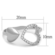 Load image into Gallery viewer, TS194 - Rhodium 925 Sterling Silver Ring with AAA Grade CZ  in Clear