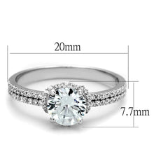 Load image into Gallery viewer, TS197 - Rhodium 925 Sterling Silver Ring with AAA Grade CZ  in Clear