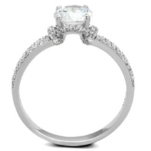 Load image into Gallery viewer, TS197 - Rhodium 925 Sterling Silver Ring with AAA Grade CZ  in Clear