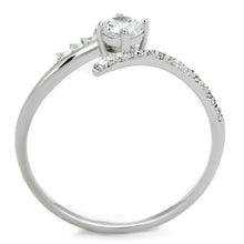 Load image into Gallery viewer, TS199 - Rhodium 925 Sterling Silver Ring with AAA Grade CZ  in Clear
