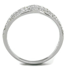 Load image into Gallery viewer, TS201 - Rhodium 925 Sterling Silver Ring with AAA Grade CZ  in Clear