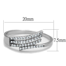 Load image into Gallery viewer, TS203 - Rhodium 925 Sterling Silver Ring with AAA Grade CZ  in Clear