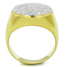 Load image into Gallery viewer, TS238 - Gold+Rhodium 925 Sterling Silver Ring with AAA Grade CZ  in Clear