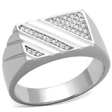 Load image into Gallery viewer, TS240 - Rhodium 925 Sterling Silver Ring with AAA Grade CZ  in Clear