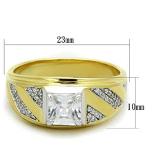 Load image into Gallery viewer, TS247 - Gold+Rhodium 925 Sterling Silver Ring with AAA Grade CZ  in Clear