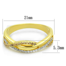 Load image into Gallery viewer, TS252 - Gold+Rhodium 925 Sterling Silver Ring with AAA Grade CZ  in Champagne