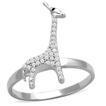 Load image into Gallery viewer, TS255 - Rhodium 925 Sterling Silver Ring with AAA Grade CZ  in Clear