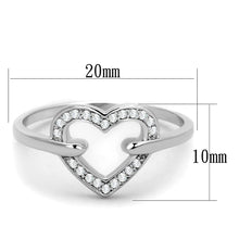 Load image into Gallery viewer, TS256 - Rhodium 925 Sterling Silver Ring with AAA Grade CZ  in Clear