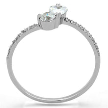 Load image into Gallery viewer, TS258 - Rhodium 925 Sterling Silver Ring with AAA Grade CZ  in Clear