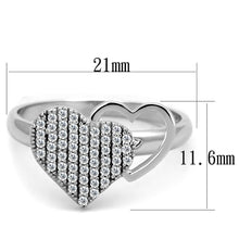 Load image into Gallery viewer, TS260 - Rhodium 925 Sterling Silver Ring with AAA Grade CZ  in Clear