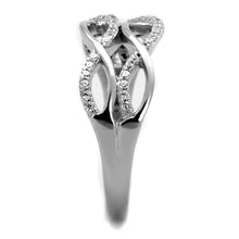 Load image into Gallery viewer, TS266 - Rhodium 925 Sterling Silver Ring with AAA Grade CZ  in Clear
