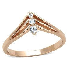Load image into Gallery viewer, TS283 - Rose Gold 925 Sterling Silver Ring with AAA Grade CZ  in Clear