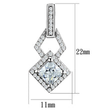 Load image into Gallery viewer, TS291 - Rhodium 925 Sterling Silver Earrings with AAA Grade CZ  in Clear