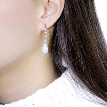 Load image into Gallery viewer, TS292 - Rhodium 925 Sterling Silver Earrings with AAA Grade CZ  in Clear