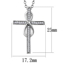 Load image into Gallery viewer, TS301 - Rhodium 925 Sterling Silver Chain Pendant with AAA Grade CZ  in Clear