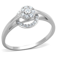 Load image into Gallery viewer, TS310 - Rhodium 925 Sterling Silver Ring with AAA Grade CZ  in Clear