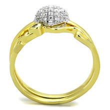 Load image into Gallery viewer, TS311 - Gold+Rhodium 925 Sterling Silver Ring with AAA Grade CZ  in Clear