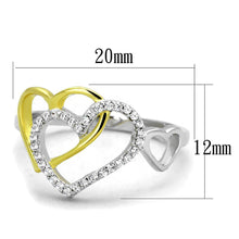Load image into Gallery viewer, TS321 - Gold+Rhodium 925 Sterling Silver Ring with AAA Grade CZ  in Clear