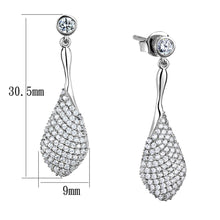 Load image into Gallery viewer, TS324 - Rhodium 925 Sterling Silver Earrings with AAA Grade CZ  in Clear