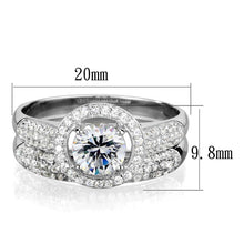 Load image into Gallery viewer, TS331 - Rhodium 925 Sterling Silver Ring with AAA Grade CZ  in Clear