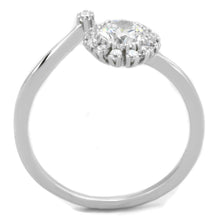 Load image into Gallery viewer, TS335 - Rhodium 925 Sterling Silver Ring with AAA Grade CZ  in Clear