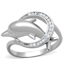Load image into Gallery viewer, TS343 - Rhodium 925 Sterling Silver Ring with AAA Grade CZ  in Clear