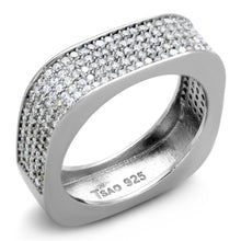 Load image into Gallery viewer, TS346 - Rhodium 925 Sterling Silver Ring with AAA Grade CZ  in Clear