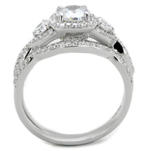 Load image into Gallery viewer, TS352 - Rhodium 925 Sterling Silver Ring with AAA Grade CZ  in Clear