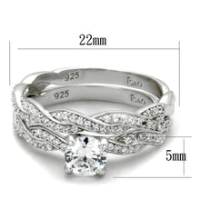 Load image into Gallery viewer, TS353 - Rhodium 925 Sterling Silver Ring with AAA Grade CZ  in Clear
