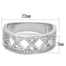 Load image into Gallery viewer, TS354 - Rhodium 925 Sterling Silver Ring with AAA Grade CZ  in Clear