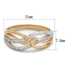 Load image into Gallery viewer, TS361 - Rose Gold + Rhodium 925 Sterling Silver Ring with AAA Grade CZ  in Clear