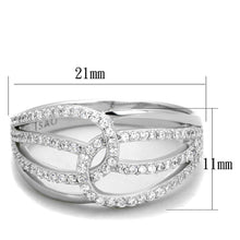 Load image into Gallery viewer, TS363 - Rhodium 925 Sterling Silver Ring with AAA Grade CZ  in Clear