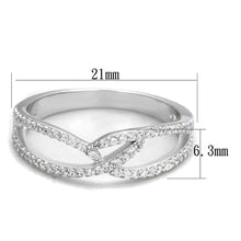 Load image into Gallery viewer, TS365 - Rhodium 925 Sterling Silver Ring with AAA Grade CZ  in Clear