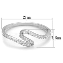 Load image into Gallery viewer, TS368 - Rhodium 925 Sterling Silver Ring with AAA Grade CZ  in Clear