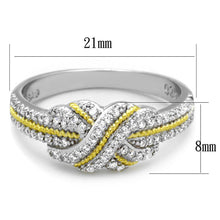 Load image into Gallery viewer, TS370 - Reverse Two-Tone 925 Sterling Silver Ring with AAA Grade CZ  in Clear